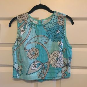 Nicholas linen crop top